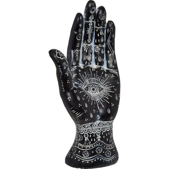 * 1 DAY SALE! * Ancient Hamsa Hand of God/Evil Eye Protection/Hieroglyphs Statue - Picture 2 of 16